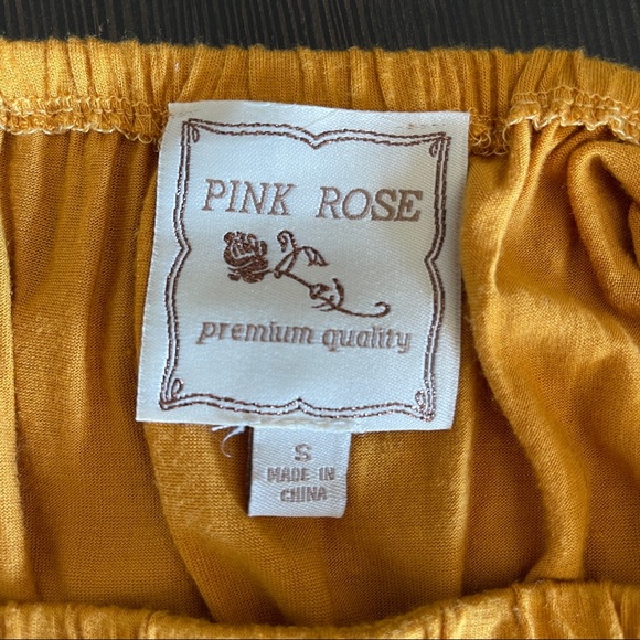 Pink Rose Mustard Color Strapless Hi-Lo Dress - Picture 8 of 9